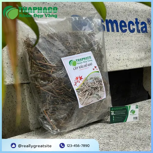 Cây xấu hổ khô đã được thái nhỏ và phơi khô