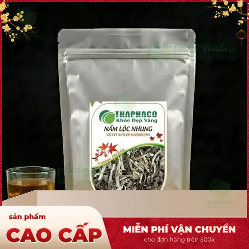 Nấm lộc nhung khô tự nhiên với hình dáng độc đáo