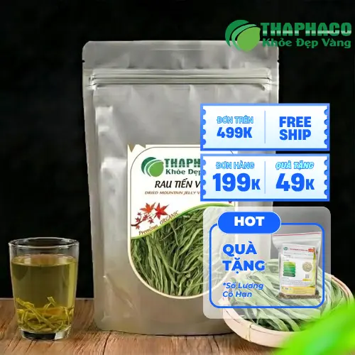 Rau tiến vua khô dạng sợi dài dẹt