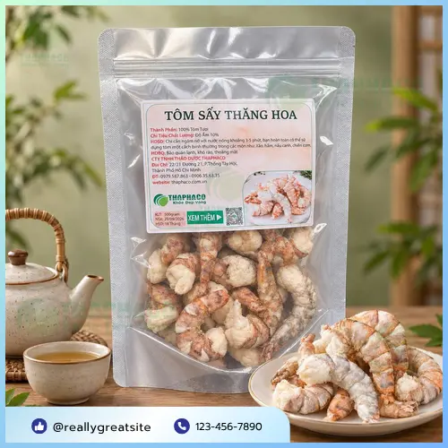Đóng gói tôm sấy thăng hoa tiện lợi và an toàn vệ sinh